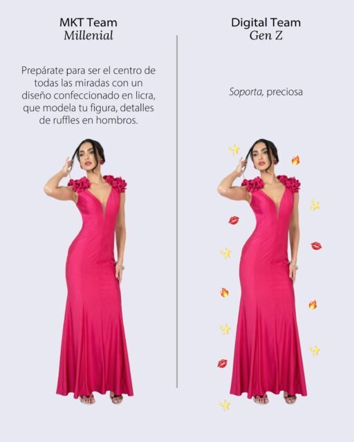 Millenial 🤝Gen Z 

Todas todas brillamos con luz propia cuando encontramos ESE vestido. 👗
¿Tú de qué team eres? 👇

#millenials #GenZ #marketing
