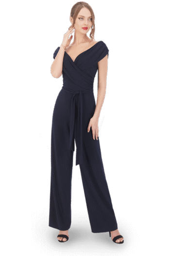 Jumpsuit largo off shoulders con pantalon recto