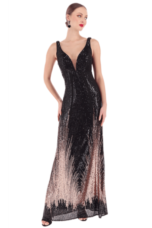 Vestido largo corte imperio escote V