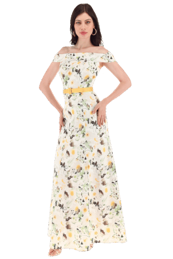 Vestido largo de falda tipo trompeta.