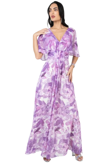 Vestido Cocktail Largo Estampado