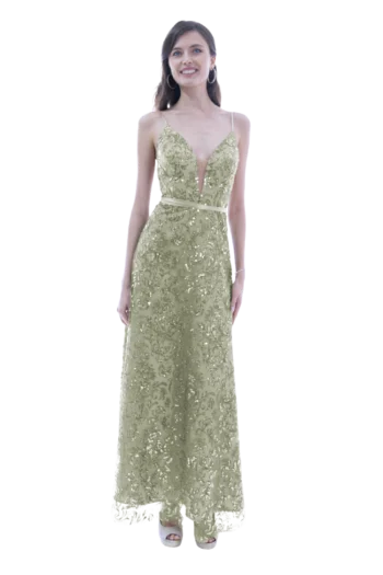 Vestido de gala largo, Vestido largo escote y falda línea A