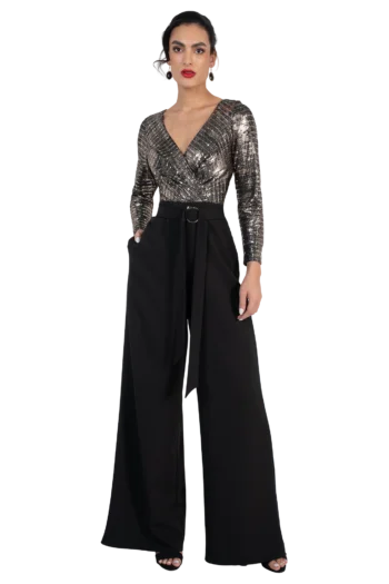 jumpsuit-noche-negro-jersey-metallic-oro-manga-larga-escote-cruzado-pantalon-amplio-massima