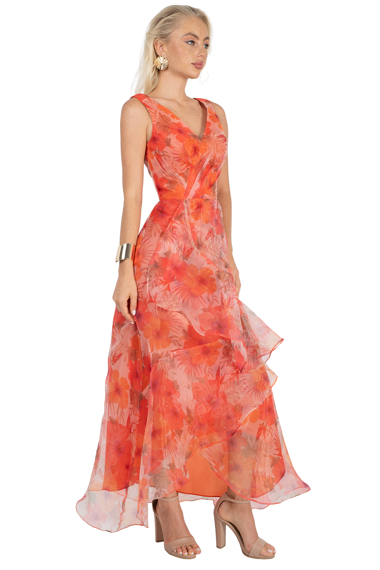 Vestido de Cocktail en Organza Estampada - Image 2