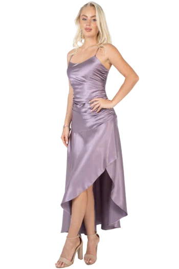 Vestido de Graduación Asimétrico en Satín