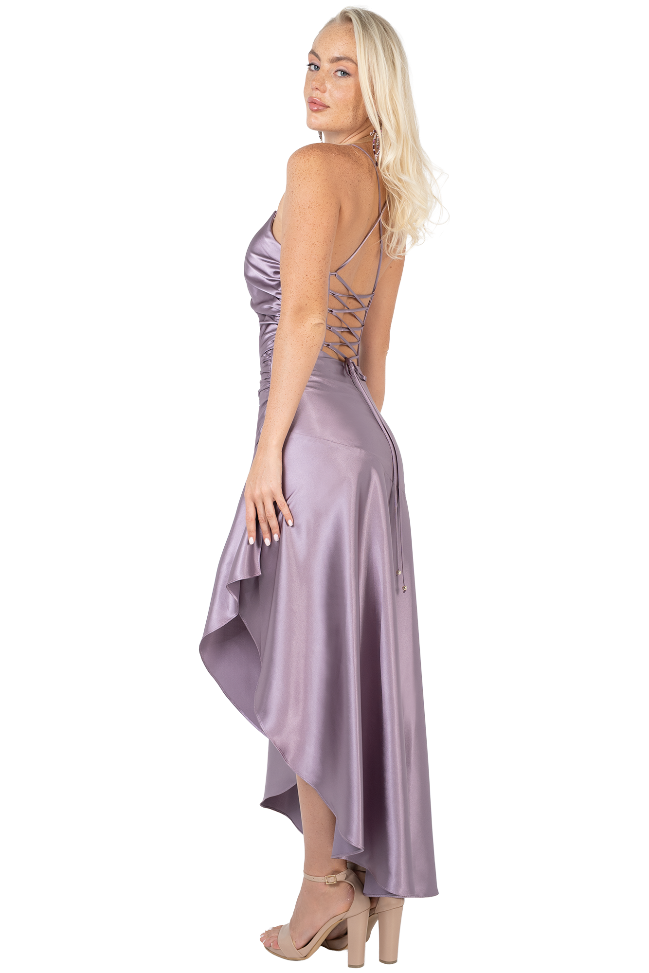 Vestido de Graduación Asimétrico en Satín - Image 4