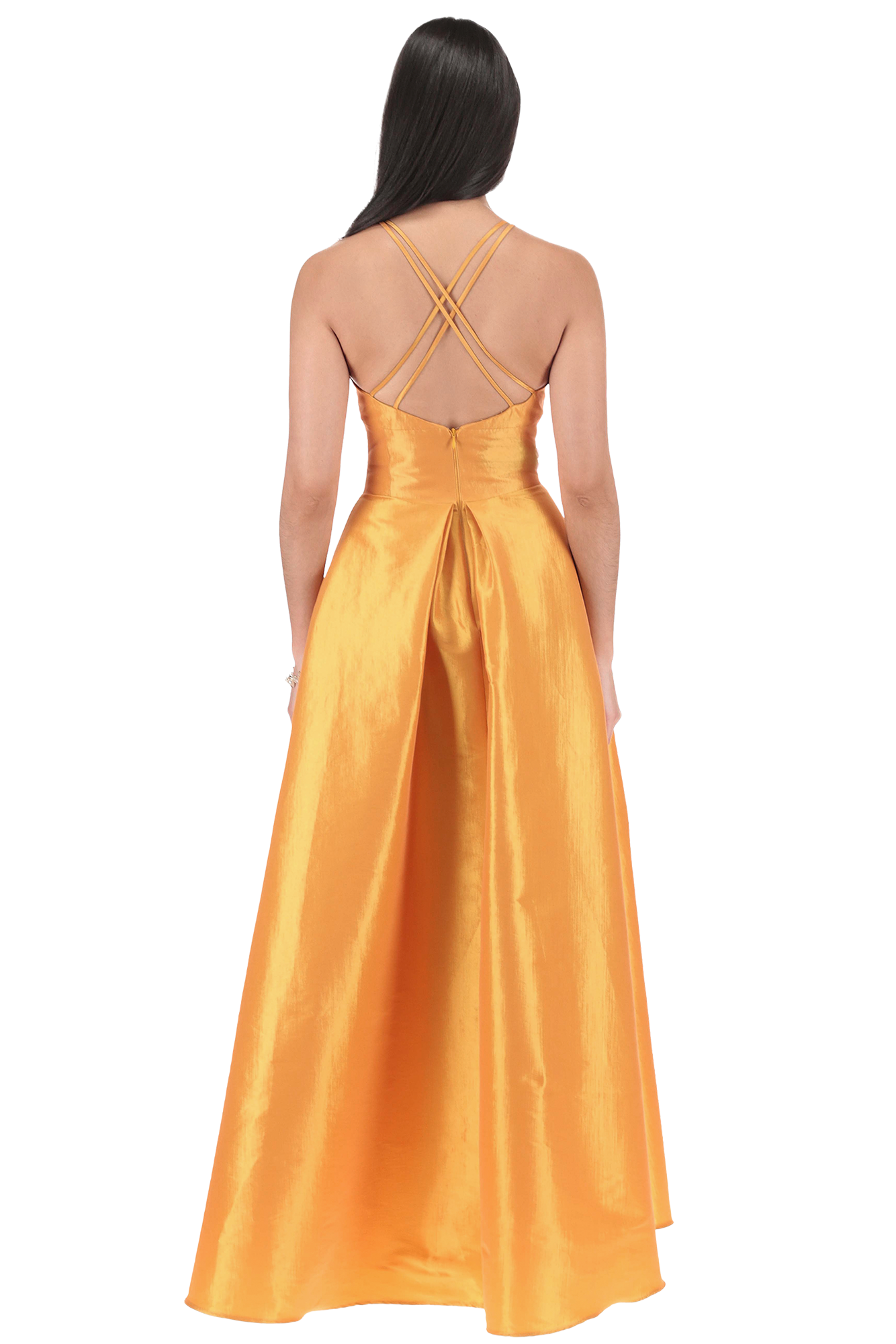 Vestido Largo Dama de Honor Tafeta Stretch Escote Cisne - Image 2