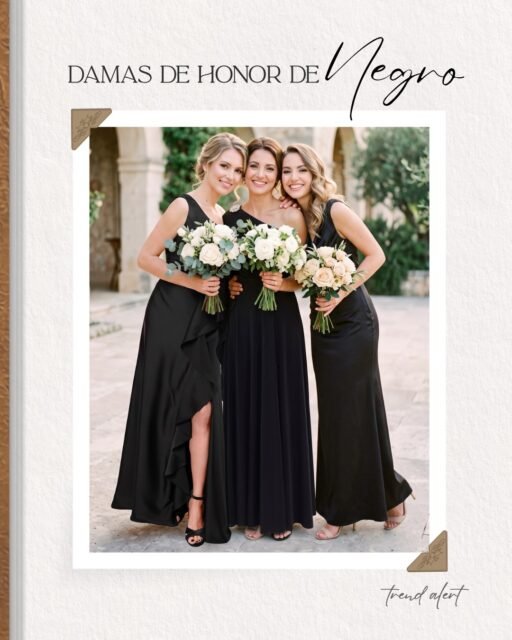 𝗘𝗹 𝗻𝗲𝗴𝗿𝗼 𝘆𝗮 𝗻𝗼 𝗲𝘀 𝘀𝗼𝗹𝗼 𝗽𝗮𝗿𝗮 𝗹𝗮𝘀 𝗻𝗼𝗰𝗵𝗲𝘀 𝗱𝗲 𝗴𝗮𝗹𝗮. 🖤Cada vez más novias eligen este tono para sus damas de honor: es elegante, favorece prácticamente cualquier tono de piel, y crea un contraste espectacular con el vestido de novia.Lo mejor es que no hay que sacrificar la personalidad de cada dama: diferentes escotes, diferentes siluetas, pero un mismo color que mantiene la armonía visual del cortejo.¿Ya elegiste el tono para tus damas de honor?#damasdehonor #vestidosdedamas #weddingstyle #vestidosnegros #MASSIMA