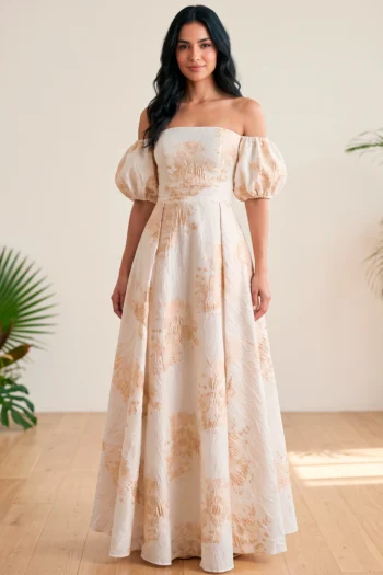 vestido-novia-largo-bridgerton-jacquard-marfil-oro-strapless-mangas-desmontables-abertura-massima