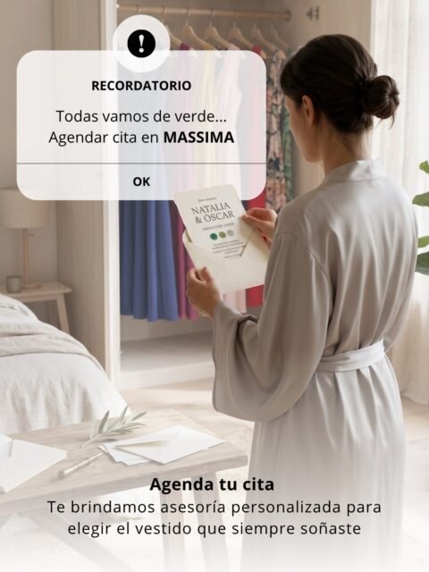 💚 POV: Te llega la invitación y el código de color dice VERDE... 🌿✨Si la novia ya eligió la paleta para sus damas o el dress code de la boda exige un tono específico, ¡no te estreses! En Massima te acompañamos paso a paso para encontrar ese vestido de fiesta que cumpla con el evento y resalte lo mejor de ti:✨ Asesoría personalizada: Agenda tu cita y nuestro equipo te ayudará a elegir la silueta y corte que favorecen a tu tipo de cuerpo.👑 Fit impecable pensada para darte comodidad toda la noche y un auténtico efecto WOW.Cumple con el código de vestimenta sin perder tu estilo único. 🥂💚