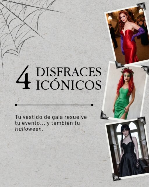 ¿Quién dijo que un vestido de gala solo se usa una vez? 🎃✨En Massima nos encanta la versatilidad. Esta temporada de #Halloween, tu vestido no se queda en el clóset: con los accesorios correctos, tu diseño favorito se transforma en un disfraz digno de película. 🎬Guarda esta inspiración para cuando te alcance el pánico de 'no tengo disfraz'. 📌