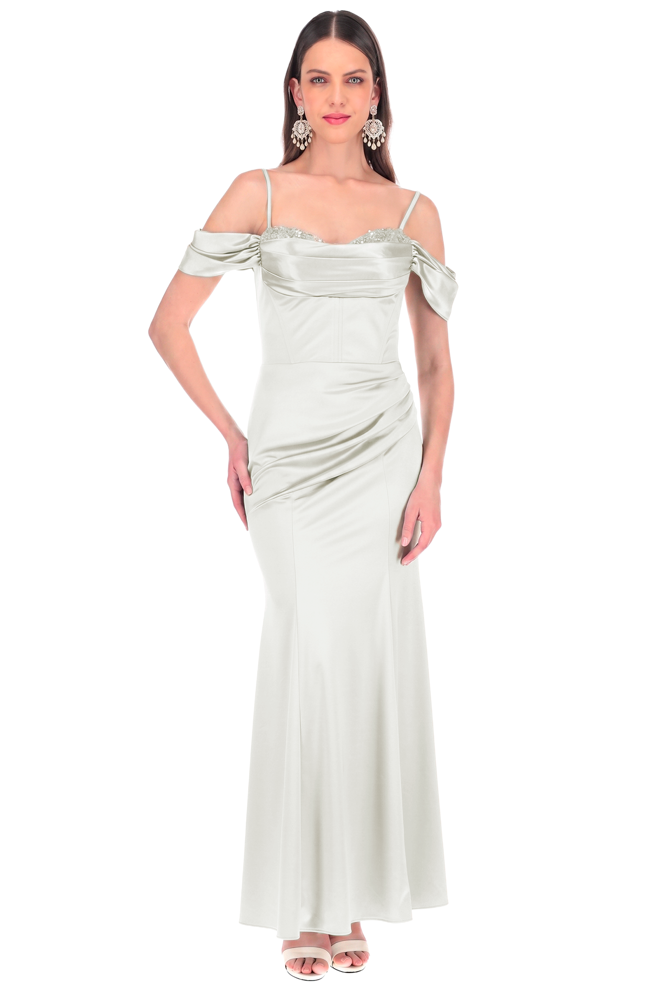 Vestido Novia Corte Sirena Satinado - Image 3