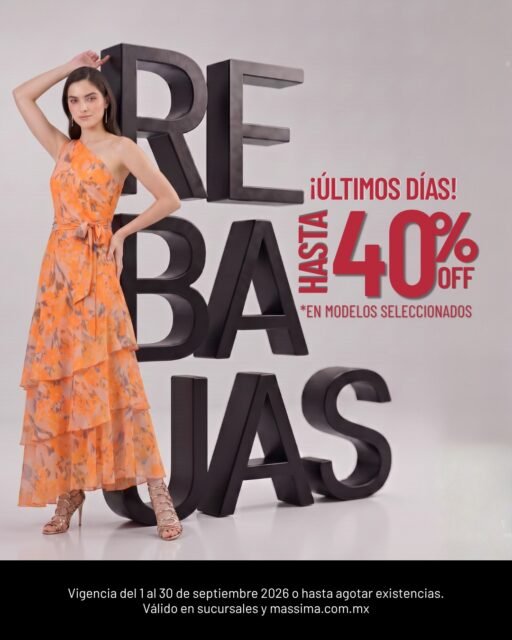 ¡𝐔́𝐋𝐓𝐈𝐌𝐎𝐒 𝐃Ɩ́𝐀𝐒 𝐝𝐞 𝐑𝐄𝐁𝐀𝐉𝐀𝐒 𝐞𝐧 #MASSIMA ⵑ⌛🧡Es la última oportunidad para estrenar un diseño exclusivo con hasta 𝟒𝟎% 𝐃𝐄 𝐃𝐄𝐒𝐂𝐔𝐄𝐍𝐓𝐎 en vestidos seleccionados.¿Bodas, cenas o fiestas de fin de año? Aprovecha para comprar ese vestido ideal que tanto has buscado.📅 𝐕𝐚́𝐥𝐢𝐝𝐨 𝐡𝐚𝐬𝐭𝐚 𝐞𝐥 𝟑𝟎 𝐝𝐞 𝐬𝐞𝐩𝐭𝐢𝐞𝐦𝐛𝐫𝐞 𝐝𝐞 𝟐𝟎𝟐𝟔.🛒 𝐇𝐚𝐳 𝐭𝐮 𝐩𝐞𝐝𝐢𝐝𝐨 𝐞𝐧 𝐥𝛊́𝐧𝐞𝐚: massima.com.mx
📍 𝐎 𝐯𝐢𝐬𝛊́𝐭𝐚𝐧𝐨𝐬 𝐞𝐧 𝐭𝐮 𝐬𝐮𝐜𝐮𝐫𝐬𝐚𝐥 𝐦𝐚́𝐬 𝐜𝐞𝐫𝐜𝐚𝐧𝐚.#vestidosdefiesta #Rebajas #modafemenina
