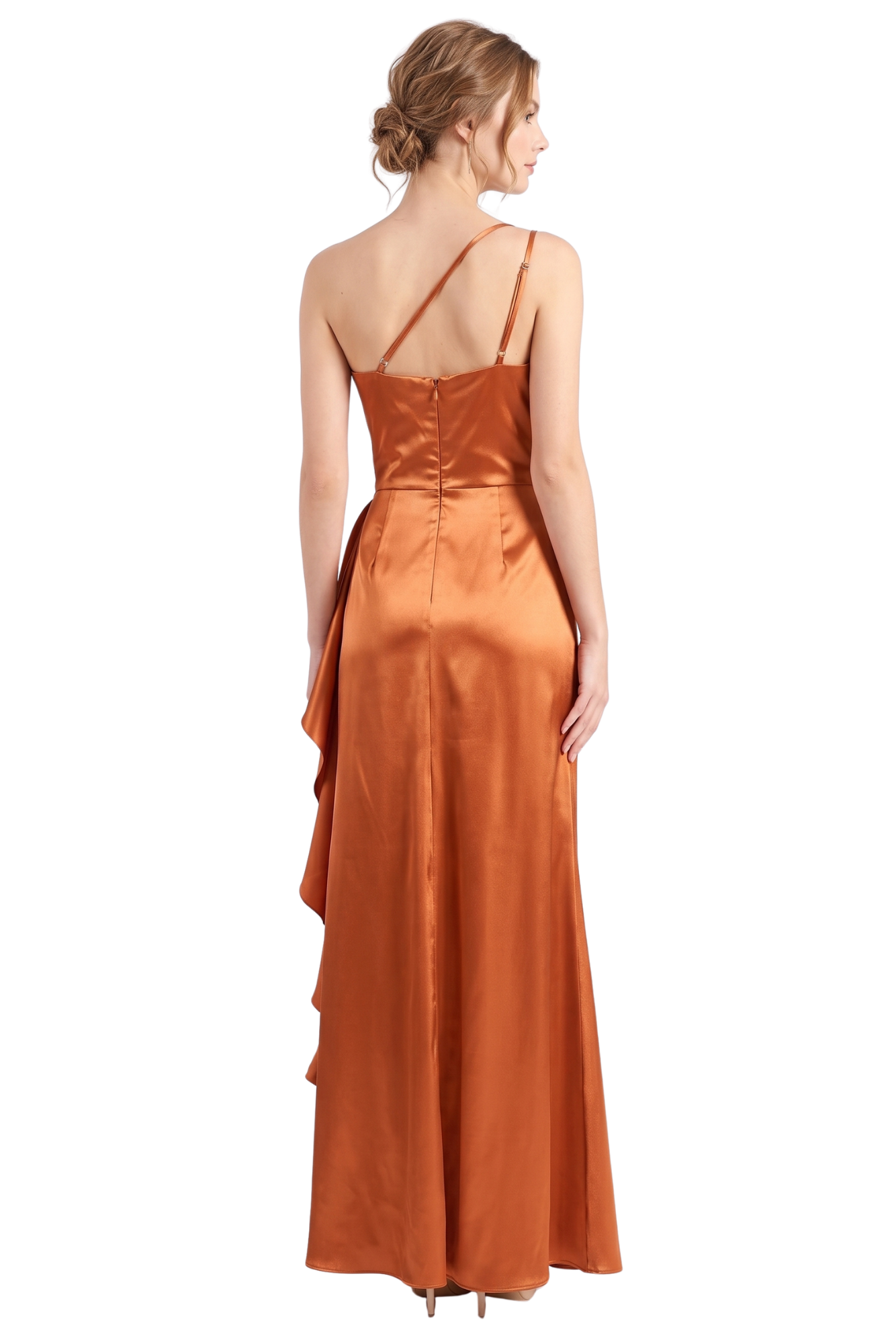 Vestido de Noche Asimétrico Color Shedron Massima